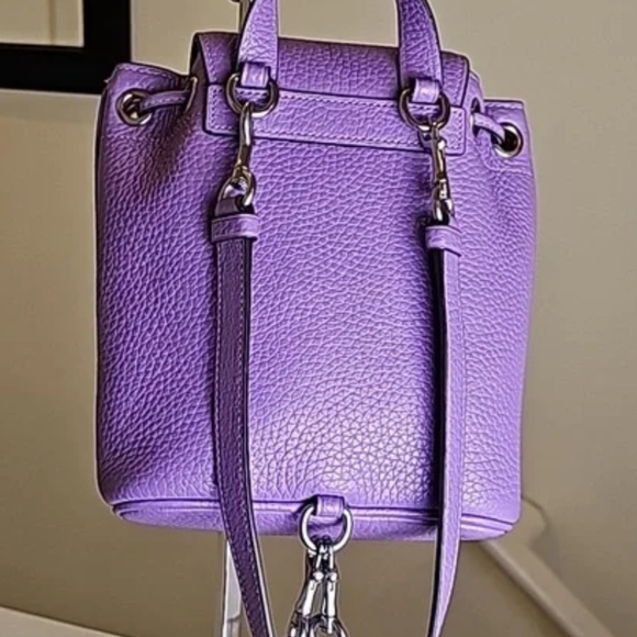 COACH CL408 Amelia Lilac Pebbled Leather Mini Backpack